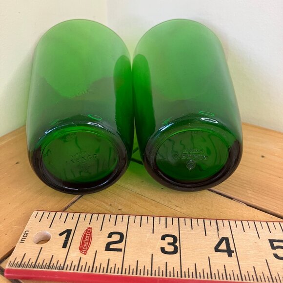 Vereco Green Tumbler Glass Vintage Made in France Set of 2 Glasses 8 oz - Picture 12 of 12